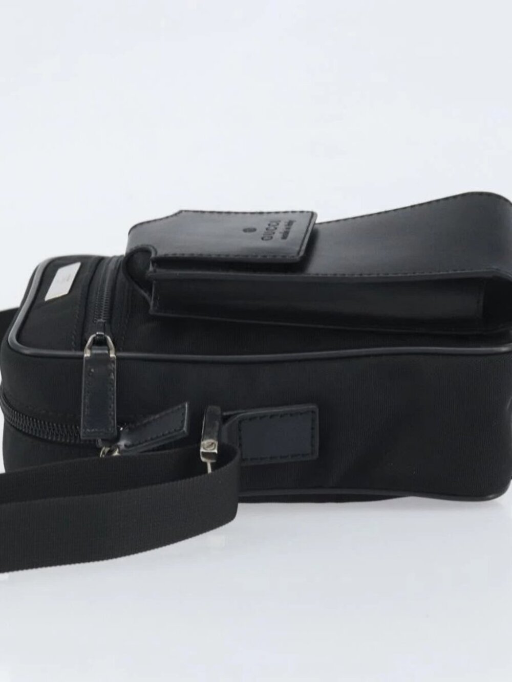 GUCCI Shoulder Bag Nylon Black Silver 018 1619 Auth 170116 - Picture 6 of 16
